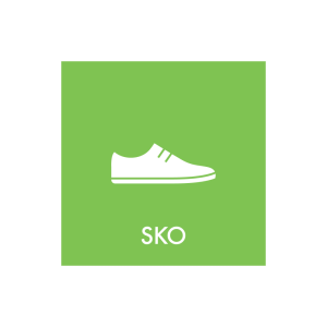 Affaldssortering “sko” - magnetskilt 30x30 cm.