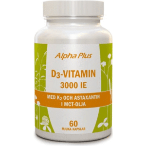 Alpha Plus D3 Vitamin 3000 IE K2 60 stk