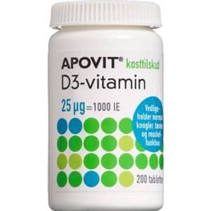 Apovit D3-Vitamin 25 µg 200pcs 200 stk