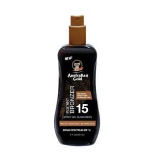 Australian Gold Solcreme Spray Lotion Spf 15 m/ Bronzer 237ml - Solcreme - Hos Frisøren & Baronen