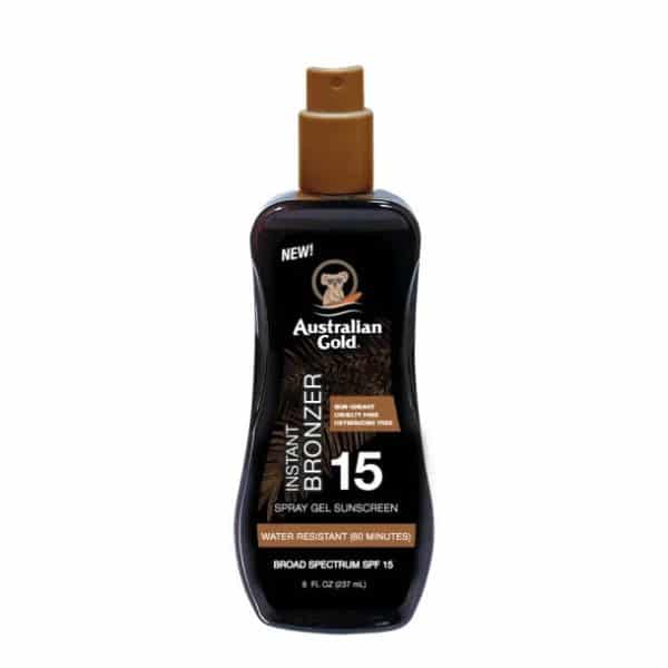 Australian Gold Solcreme Spray Lotion Spf 15 m/ Bronzer 237ml - Solcreme - Hos Frisøren & Baronen