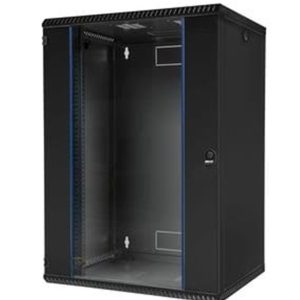 BKT ELEKTRONIK Wall Mounted Rack Cabinet 600x500x997mm 21U Glass Door Black