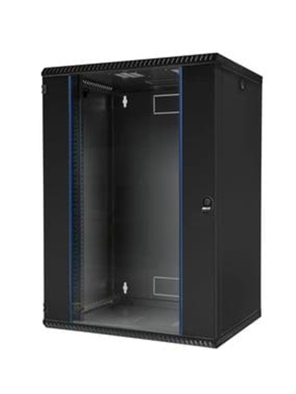 BKT ELEKTRONIK Wall Mounted Rack Cabinet 600x500x997mm 21U Glass Door Black