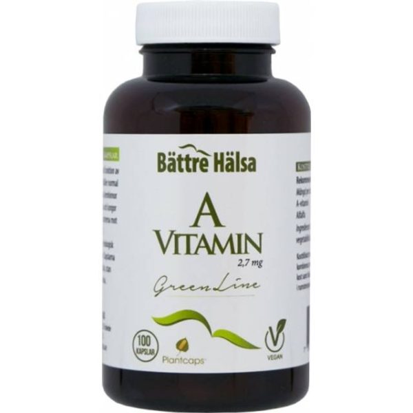Bättre hälsa A Vitamin Green Line 100 stk