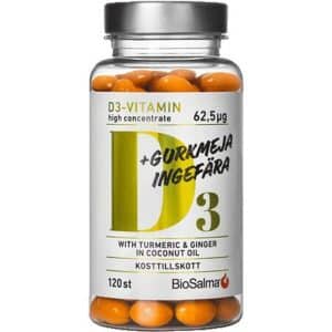 BioSalma D3 62.5ug + Turmeric And Ginger 120 stk