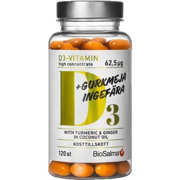 BioSalma D3 62.5ug + Turmeric And Ginger 120 stk