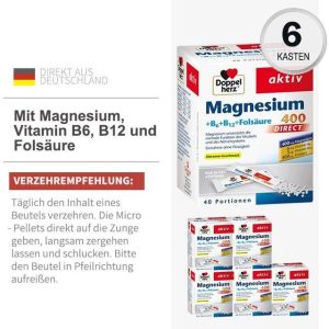 Doppelherz aktiv Magnesium 400 + B6 + B12 + Folsäure
