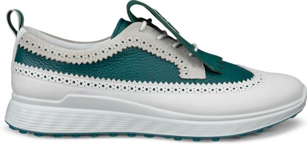 Ecco S-Three Casual Vandtætte Herre Golfsko Uden Spikes - Shadow White/Baygreen - Str. 39 Normal