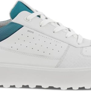 Ecco Tray (2023) Vandtætte Herre Golfsko Uden Spikes - White/White/Blue Depths/Caribbean - Str. 45 Normal