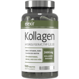 Elexir Pharma Kollagen hydrolysert type I II III 120 stk