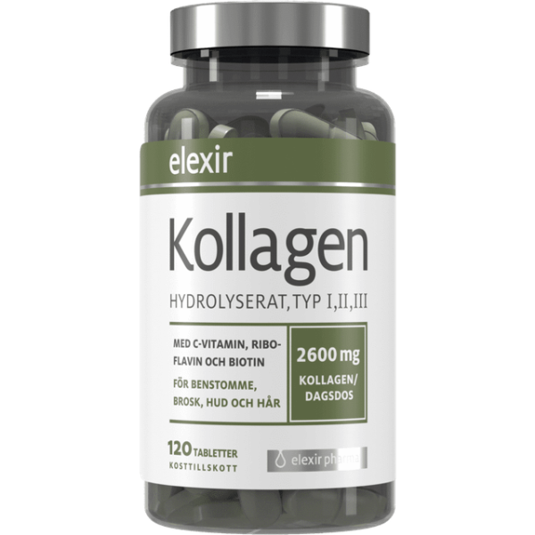 Elexir Pharma Kollagen hydrolysert type I II III 120 stk