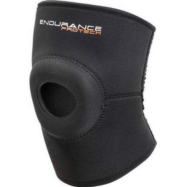 Endurance Protech Neopren Knæbind M/Hul Sort S