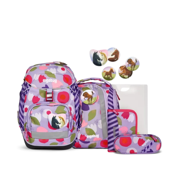 Ergobag Skoletaske Sæt Flower PowBear