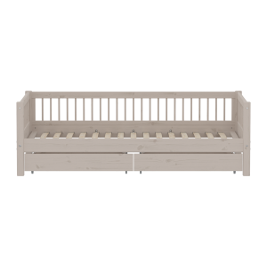 FLEXA CLASSIC daybed med krydsriller og opbevaring, 90x200 cm, Grey Washed 210.0 cm x 66.5 cm x 100.0 cm Grey Washed Pine
