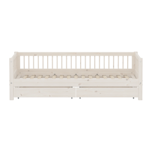 FLEXA CLASSIC daybed med krydsriller og opbevaring, 90x200 cm, White Washed 210.0 cm x 66.5 cm x 100.0 cm White Washed Pine