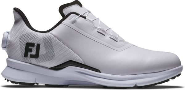 Footjoy Fuel (2025) BOA Vandtætte Herre Golfsko Uden Spikes - White/White/Grey - Str. 39 Normal