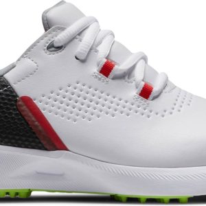 Footjoy Fuel Vandtætte Junior Golfsko Uden Spikes - White/Black/Lime - Str. 32 1/2 Normal