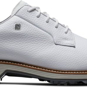 Footjoy Premiere Field Vandtætte Herre Golfsko Med Spikes - White/White/Grey - Str. 39 Normal