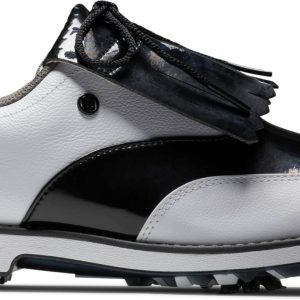 Footjoy Premiere Series (2023) Vandtætte Dame Golfsko Med Spikes - White/Black Patent/White - Str. 36 1/2 Normal