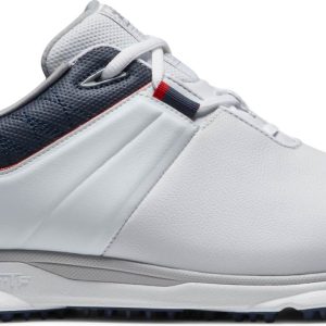 Footjoy Pro SL (2022) Vandtætte Herre Golfsko Uden Spikes - White/Navy/Red - Str. 40 Normal