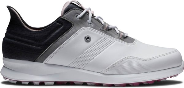 Footjoy Stratos (2023) Vandtætte Dame Golfsko Uden Spikes - Wht/Black/Pink - Str. 35 Normal