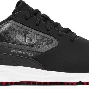 Footjoy Superlites XP (2022) Vandtætte Herre Golfsko Uden Spikes - Black/White/Red - Str. 40 Normal