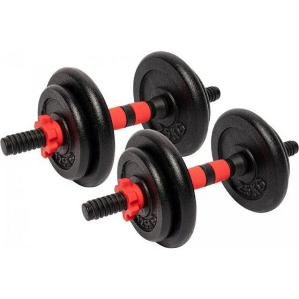 Gorilla Sports Håndvægte 25mm Støbejern 2x7,5kg 2x12,5kg 2x7,5 kg