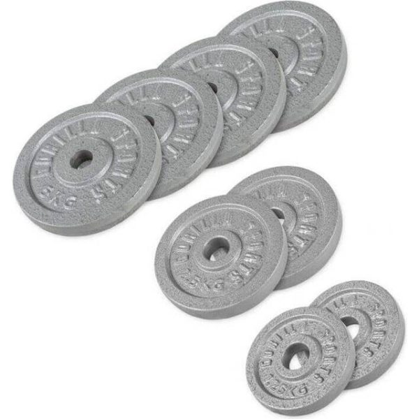 Gorilla Sports Vægtskiver IRON 4x5kg 2x2,5kg 2x1,25kg Pakke 30 kg