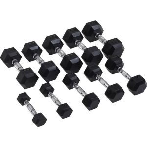 Gummi Krom Hex-Håndvægt 50 kg