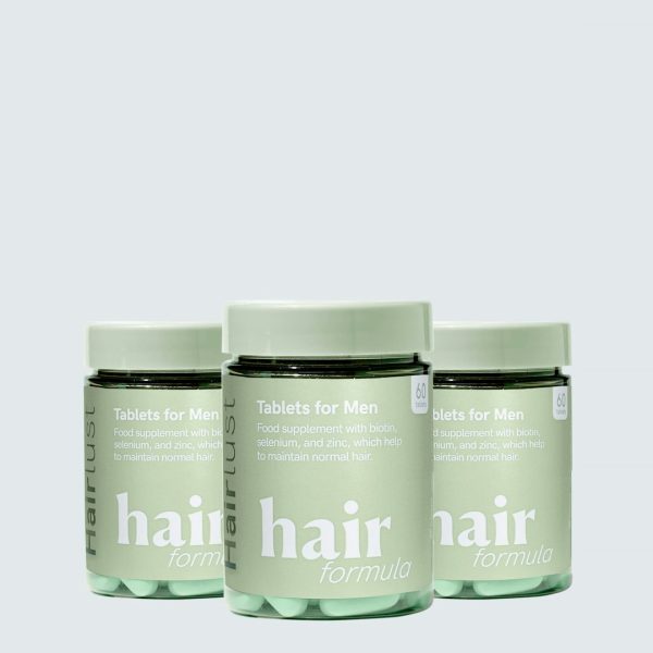 Hair Formula Tablets for Men - 3 måneders forbrug (3 glas á 60 tabletter)