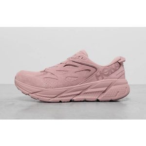 Hoka Clifton Suede Sneakers Pale Mauve