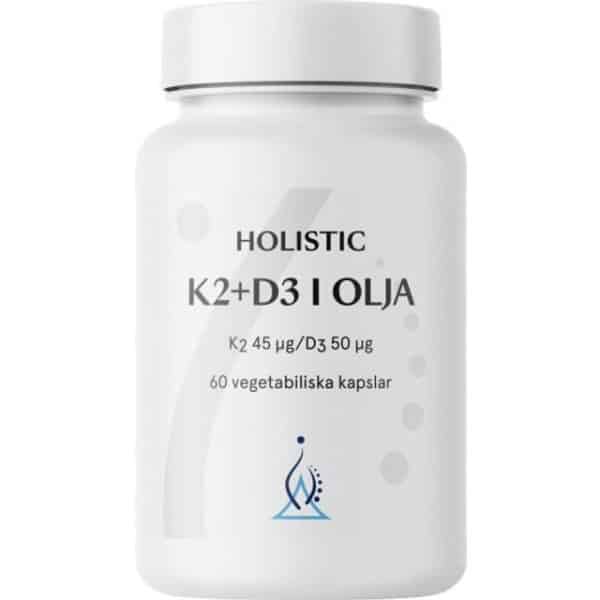 Holistic K2+D3 Vitamin in Olive Oil 60 stk