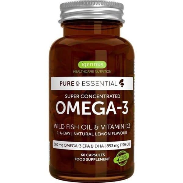 Igennus Pure & Essential Omega-3 Wild Fish Oil Vitamin D3 60 pcs