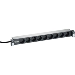 LK Actassi 19'' powerpanel 9 stik 2 pol med jord 1HE, koksgrå
