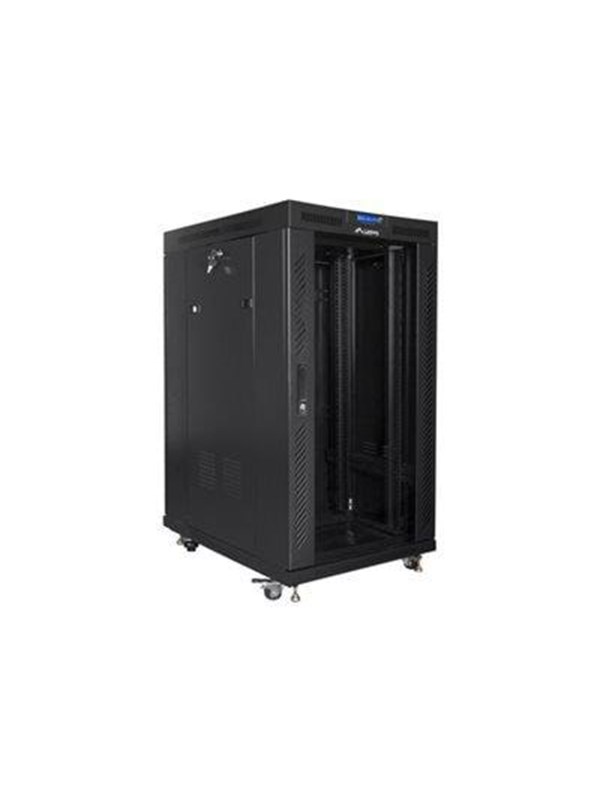 Lanberg FF01 series - rack - 800 x 1000 flat pack with glass door LCD - 22U