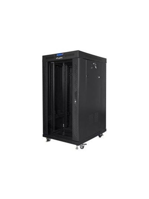 Lanberg FF01 series - rack - 800 x 800 flat pack with glass door LCD - 22U