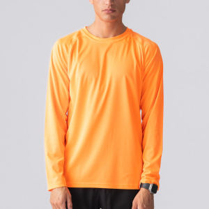 Langærmet Trænings T-shirt - Orange - Herre - S - TeeShoppen