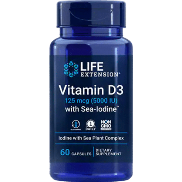 Life Extension Vitamin D3 with Sea Iodine 60 stk