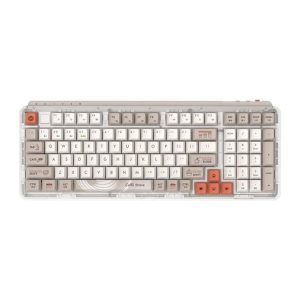 MIIIW Z980 ProMax Wireless Keyboard 2.4G - (Coffee Theme) - Tastatur - Engelsk - Fløde