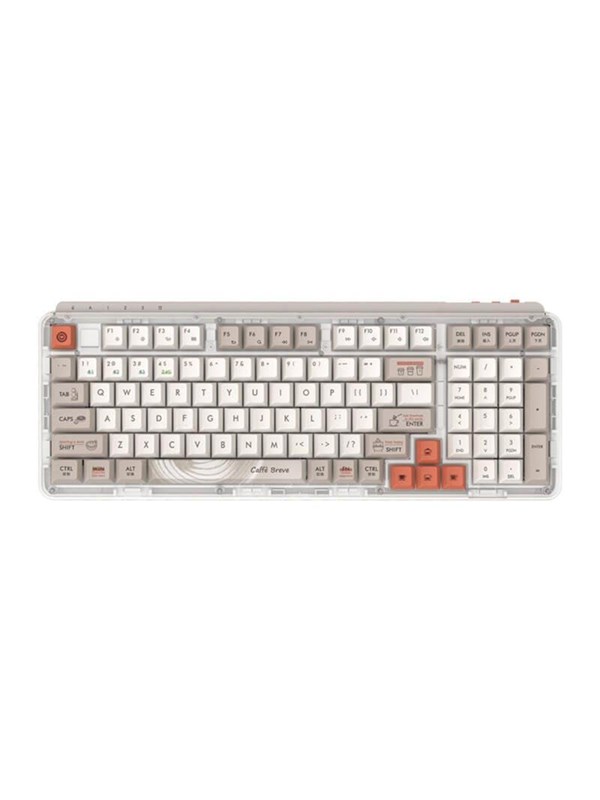 MIIIW Z980 ProMax Wireless Keyboard 2.4G - (Coffee Theme) - Tastatur - Engelsk - Fløde