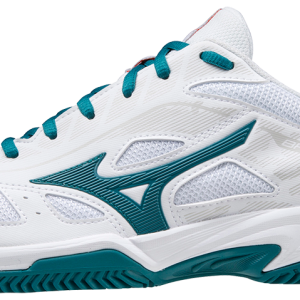 Mizuno Breakshot 3 CC (Unisex, Hvid/Turkis) Padelsko - 40