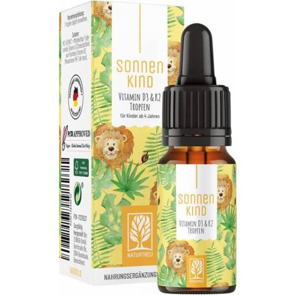 NATURTREU Vitamin D3 & K2 Tropfen 4- Sonnenkind