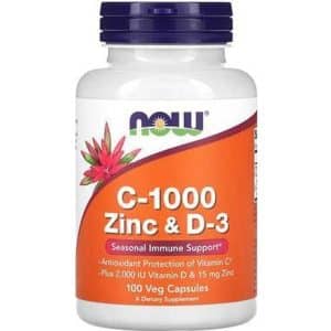 NOW C-1000 Zinc & D-3 100 Veg