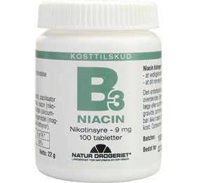 Natur-Drogeriet B3 Niacin Nikotinsyre 9 mg • 100 tab.