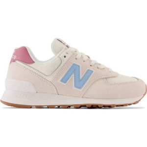 New Balance 574 W - Sea Salt with Blue Haze and Washed Burgundy