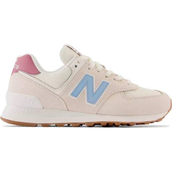 New Balance 574 W - Sea Salt with Blue Haze and Washed Burgundy