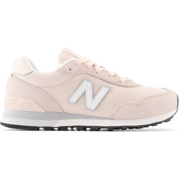 New Balance Women's 515 in Pink/White Suede/Mesh, Narrow