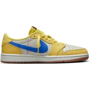 Nike Air Jordan 1 Low OG x Travis Scott W - Canary/Racer Blue/Light Silver/Gum Medium Brown