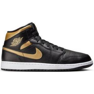 Nike Air Jordan 1 Mid M - Black/Metallic Gold/White