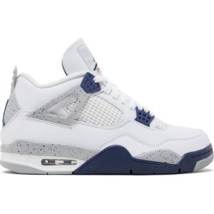 Nike Air Jordan 4 Retro M - White/Midnight Navy/Light Smoke Grey/Fire Red